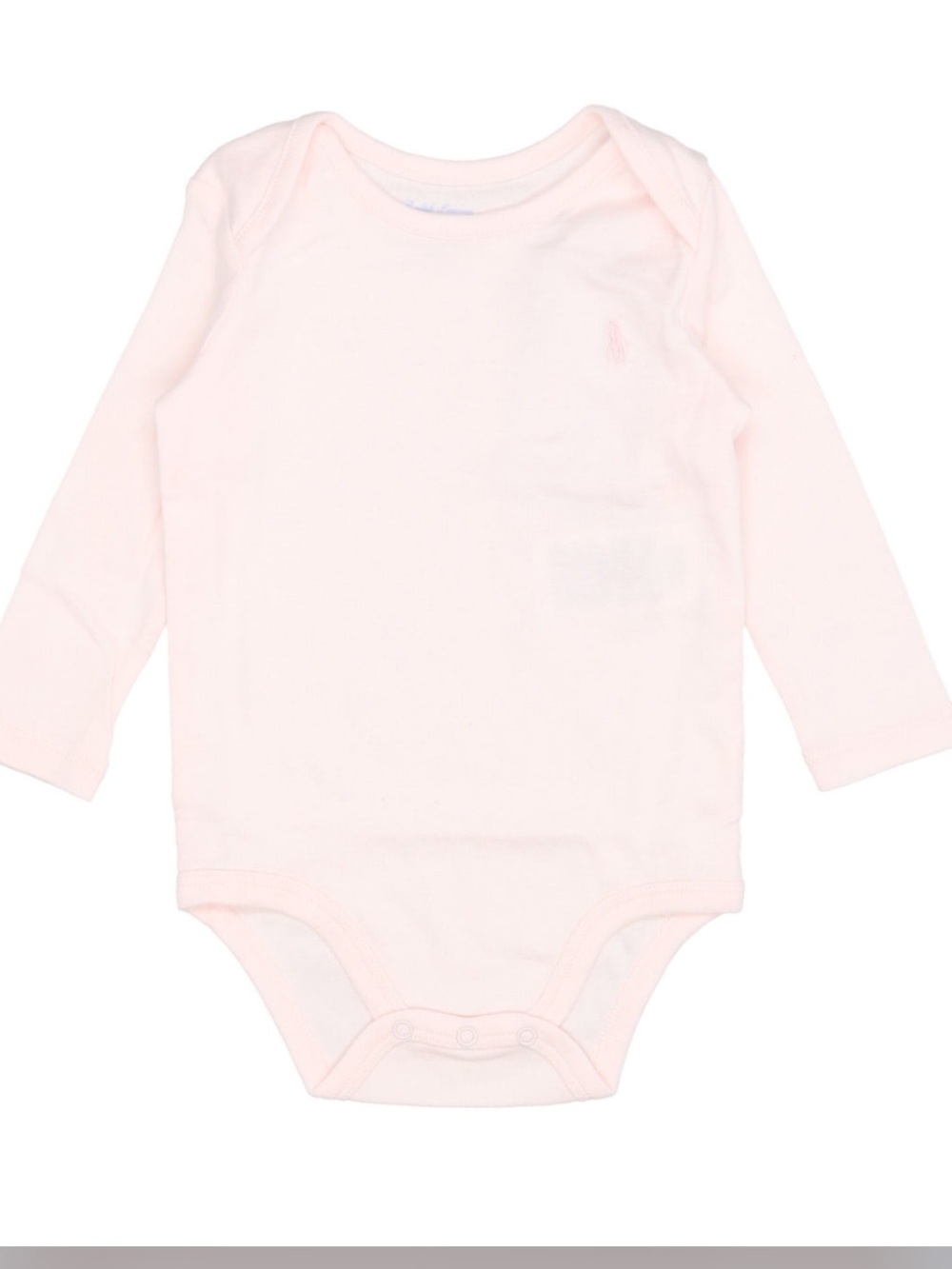 Ralph Lauren Baby Girl Cotton Long-Sleeve Bodysuit in Delicate Pink 3-6 Months
